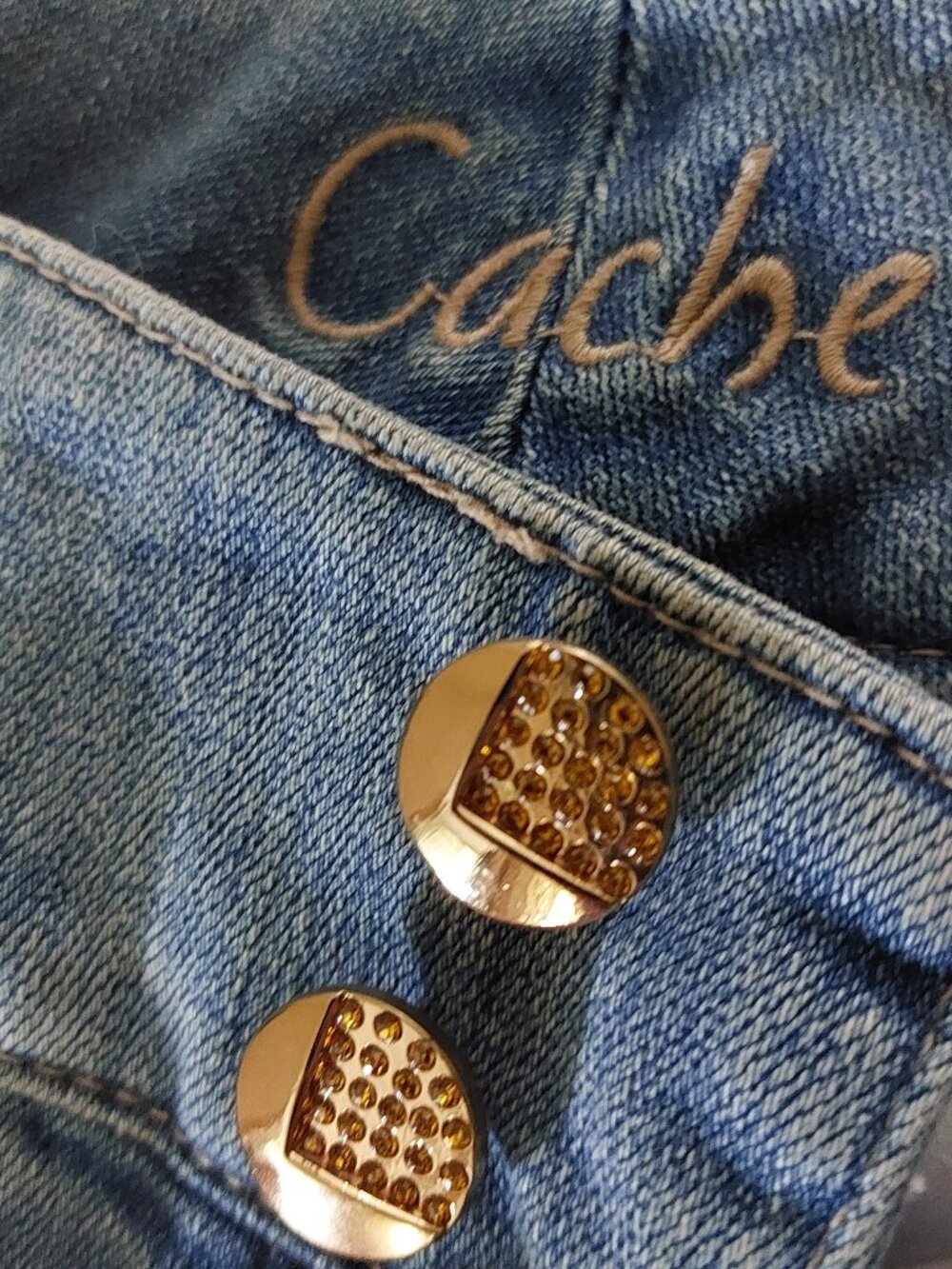 VNTG Y2K Cache Rhinestone Low Rise Bootcut Jeans Size 2 Light Wash Bling